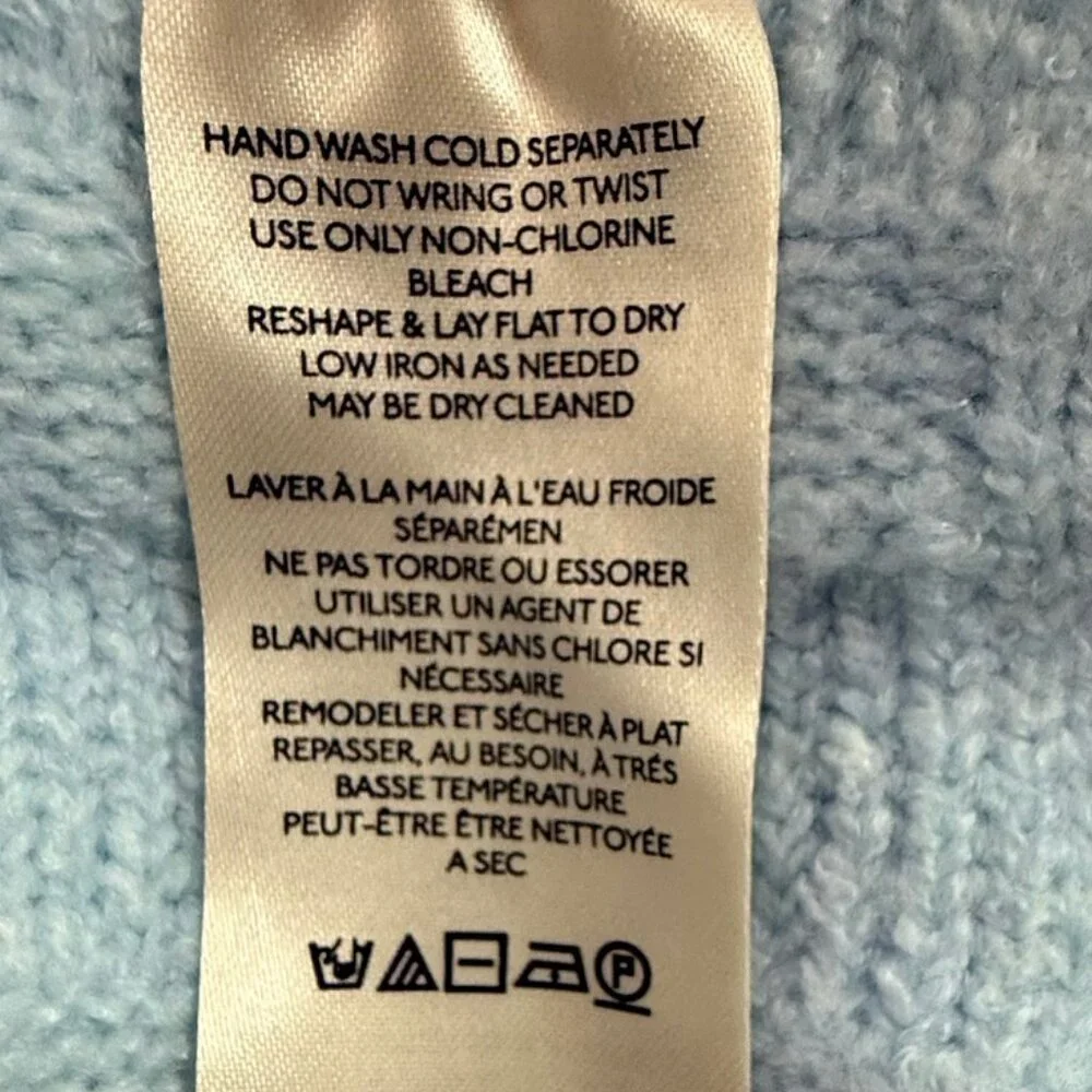 We The Free Soul Searcher Sweater Baby Blue Size Small Petite - Picture 8 of 10